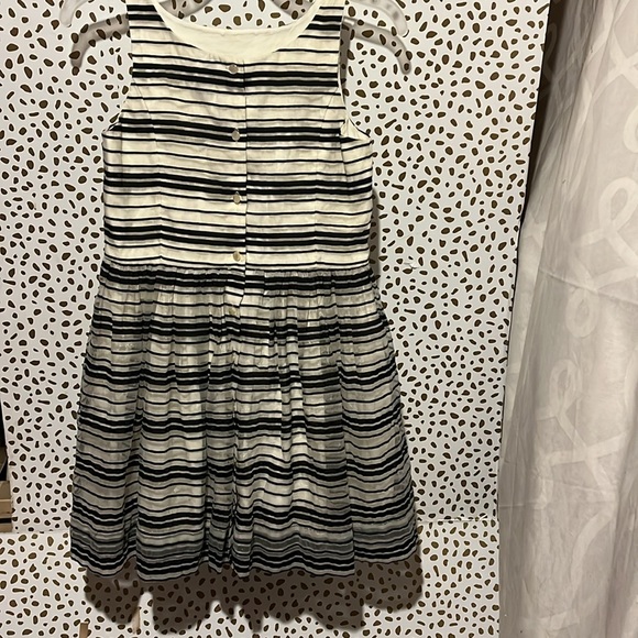 Ralph Lauren navy and light cream striped girls dress - Picture 2 of 7
